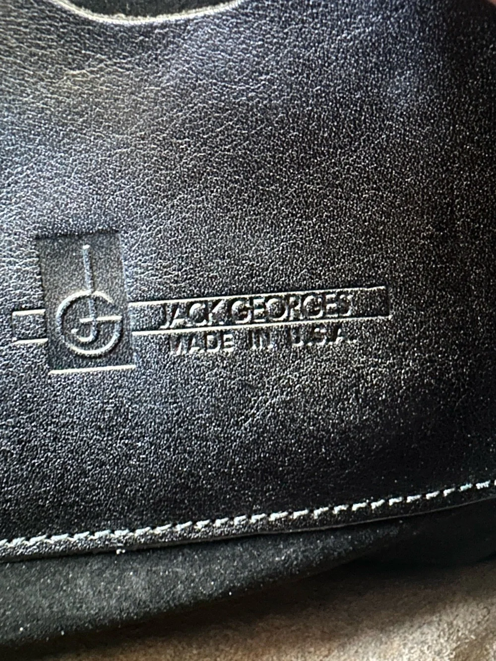 Vintage Jack Georges Black Woven Leather Briefcase (Made in USA)